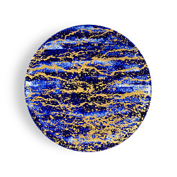 Обеденная тарелка Magma cobalt and gold, 27 см