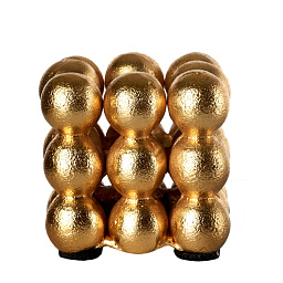 390-225-124 Candle holder stacked gold balls L