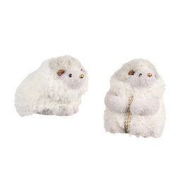 Игрушка Ёж пушистый белый 12  см (в ассортименте)