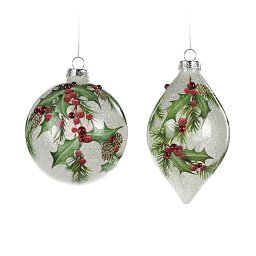 Украшение елочное с веточкой 11 см (в ассортименте)