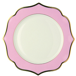 Тарелка, pink, ivory, gold, 28 см, фарфор