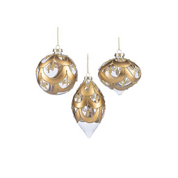 Украшение елочное прозрачно\золотой 10 см (в ассортименте)