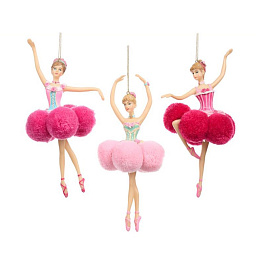 Игрушка балерина с помпонами 18 см