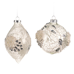 Игрушка Шар жемчужный, белый, 13,5 см (в ассортименте)