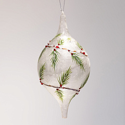 Шар с веточкой и ягодой, 33 см (в ассортименте)