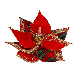 Игрушка Пуансентия на клипсе,красная 45 см