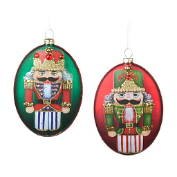 Игрушка Щелкунчик овальный стекло, 13,5 см (в ассортименте)