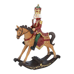 Игрушка Щелкунчик на коне,коричневый, 10 см