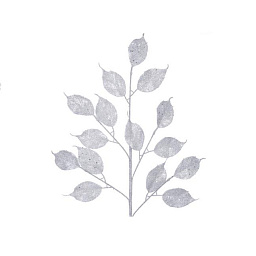 Ветка с листьями, белая. 86 см