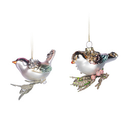 Игрушка Птица на листьях 10 см (в ассортименте)