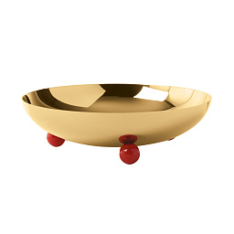 Ваза на ножке, диаметр 26,5 см, цвет золото/красный