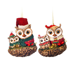 Игрушка Рождественская сова, 11,5 см (в ассортименте)