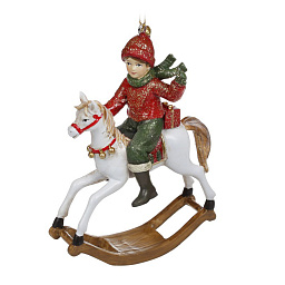 Игрушка Мальчик на коне качалке, 12 см