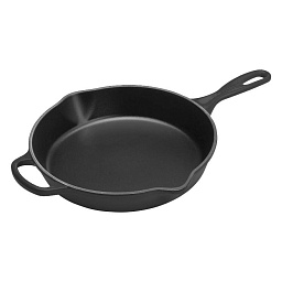 Сковородка глубокая, 26 см, чугун, цвет черный