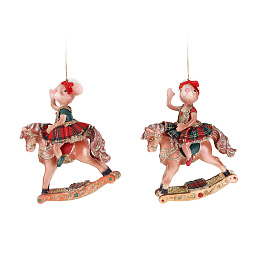 Игрушка Мышка на коне, 12,5 см (в ассортименте)