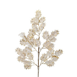 Ветка металическая из листьев падуба 71 см