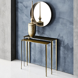 Сет из 2 консолей Etoile Brushed Bronze, 120*25*h72 см, 110*25*h67 см, бронза