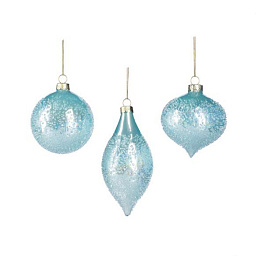 Украшение елочное, засахареное голубое 8 см (в ассортименте)