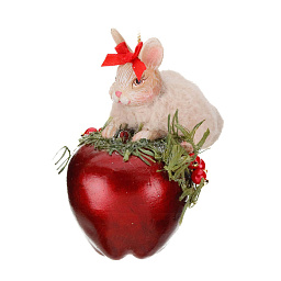 Игрушка Зайчик на яблоке 12 см