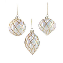 Украшение елочное с золотыми нитями 8 см