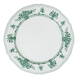 Тарелка, white, green, 26,5 см, фарфор