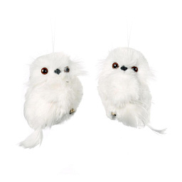Игрушка Сова. Мех, бел, 11 см (в ассортименте)