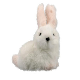 Игрушка Заяц пушистый белый, 20 см