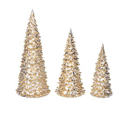 Елки набор, золото 15,21,27 см