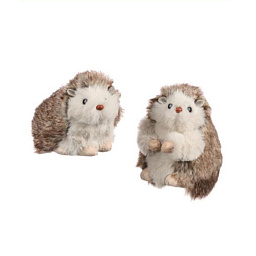 Ёж пушистый, коричнево-белый 12 см